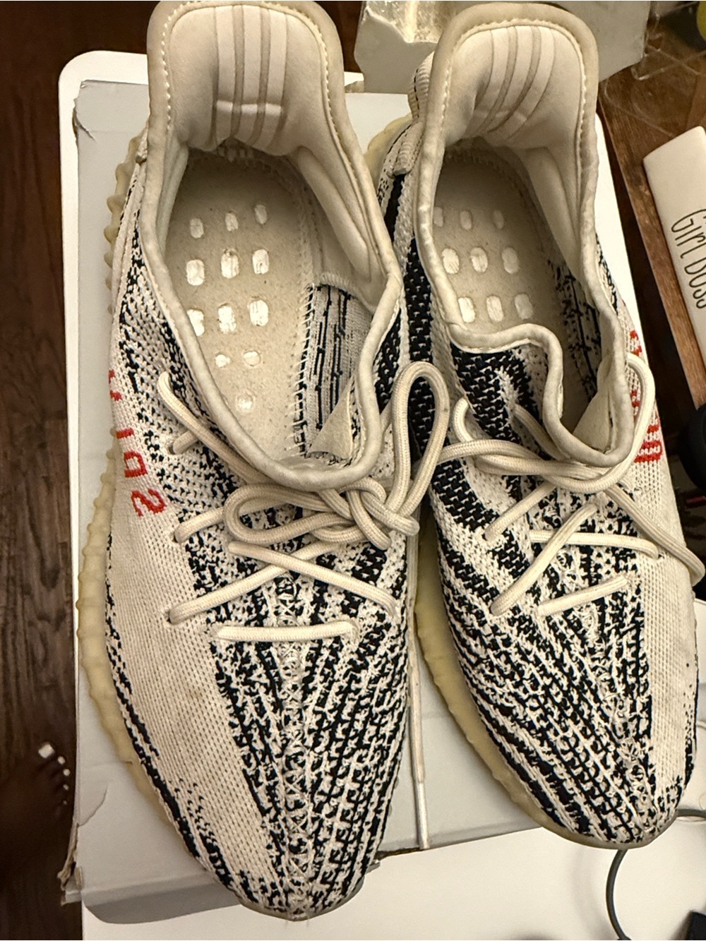 Yeezy Boost 350 V2 Cream White with Black and Red Accents